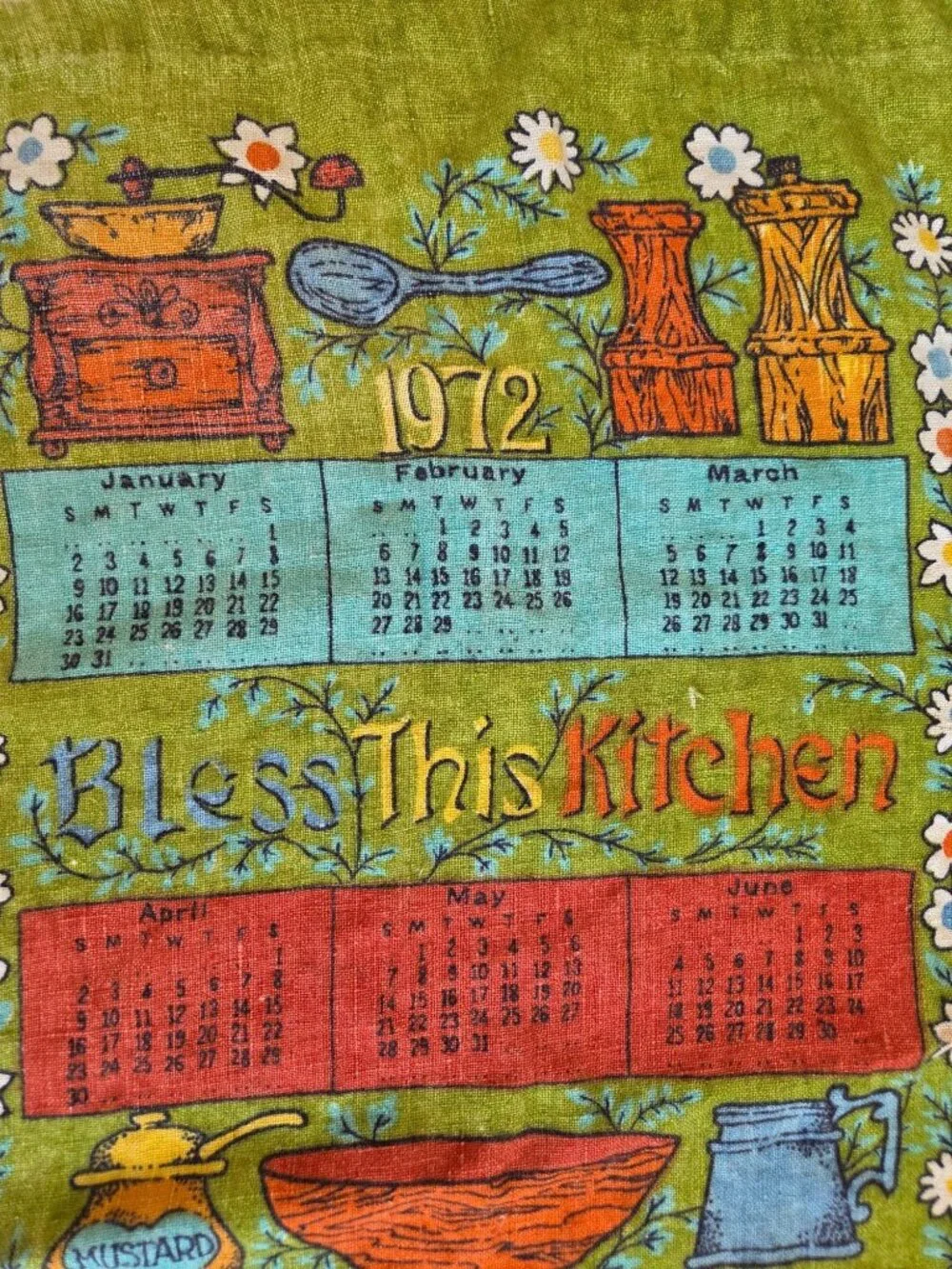 Vtg 1972 Tea Towel 
